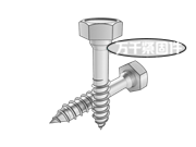 米制凹脑单倒角六角头细杆木螺钉 ASME B18.2.3.8M