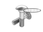 米制圆头方颈细杆螺栓 ASME B18.5.2.2M